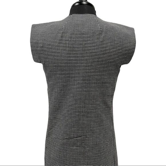 pearl by Lela Rose Sleeveless Checked Double Breasted Sheath Dress Sz 6 - Picture 9 of 15